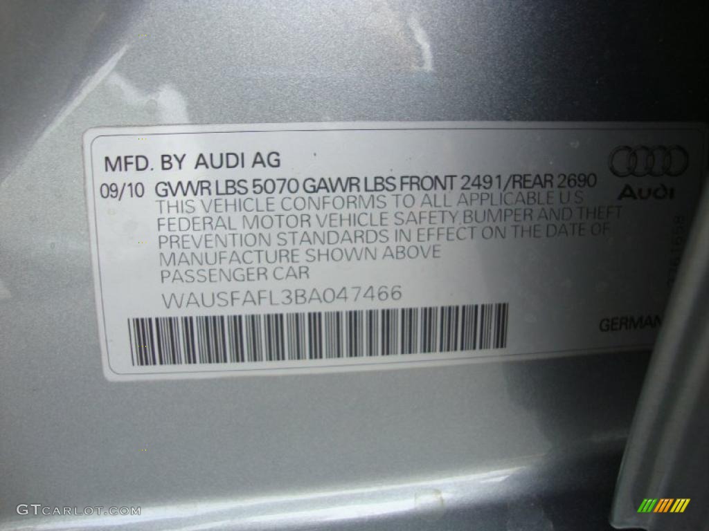 2011 Audi A4 2.0T quattro Avant Info Tag Photos