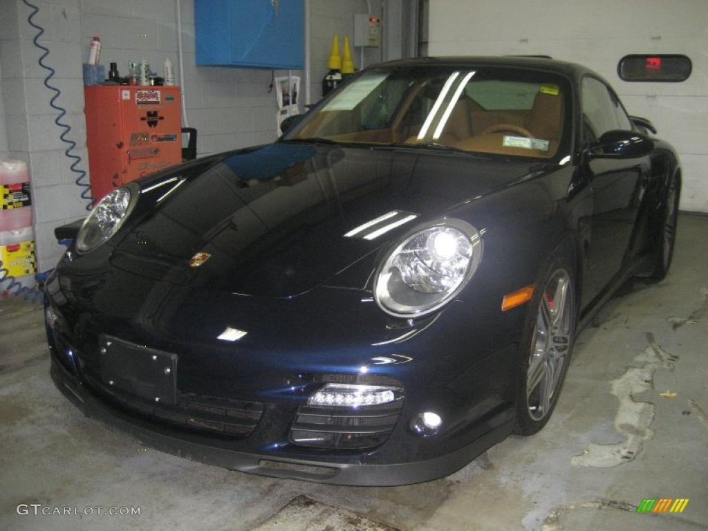 2008 911 Turbo Coupe - Midnight Blue Metallic / Natural Brown photo #1
