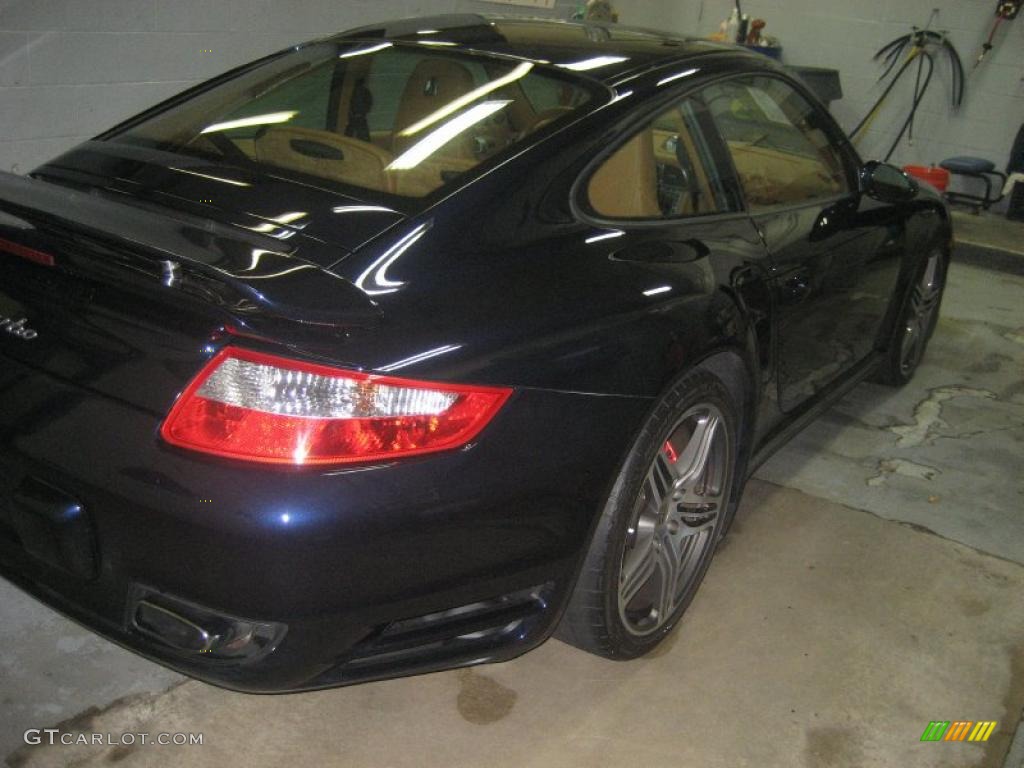 2008 911 Turbo Coupe - Midnight Blue Metallic / Natural Brown photo #4
