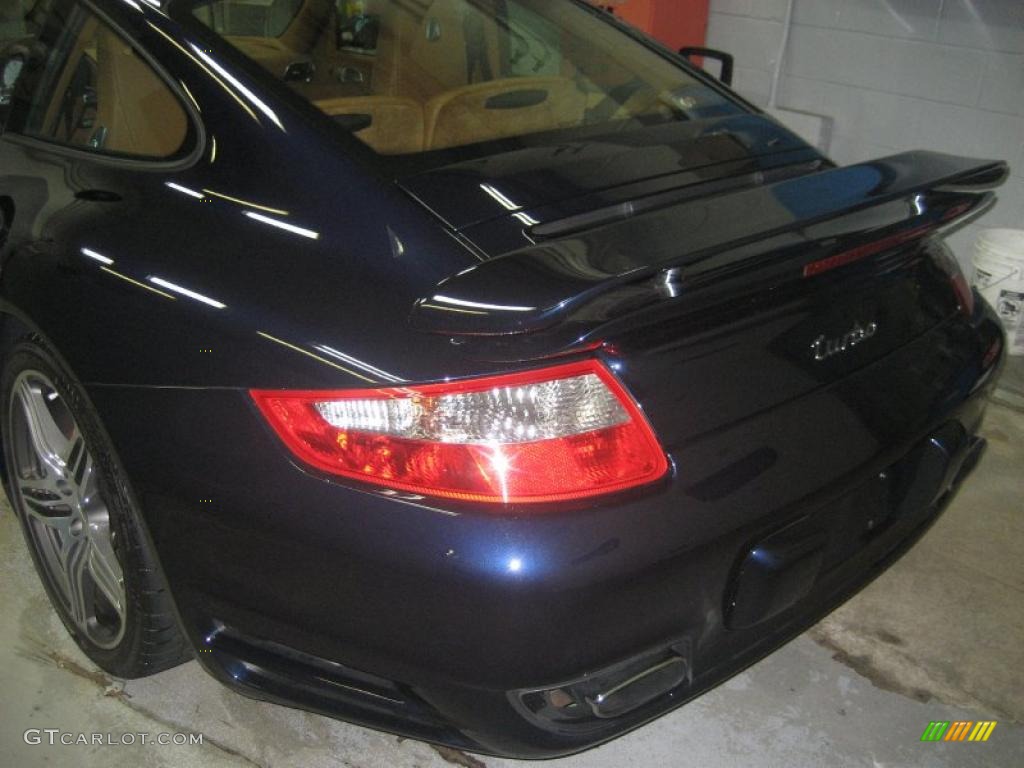 2008 911 Turbo Coupe - Midnight Blue Metallic / Natural Brown photo #6