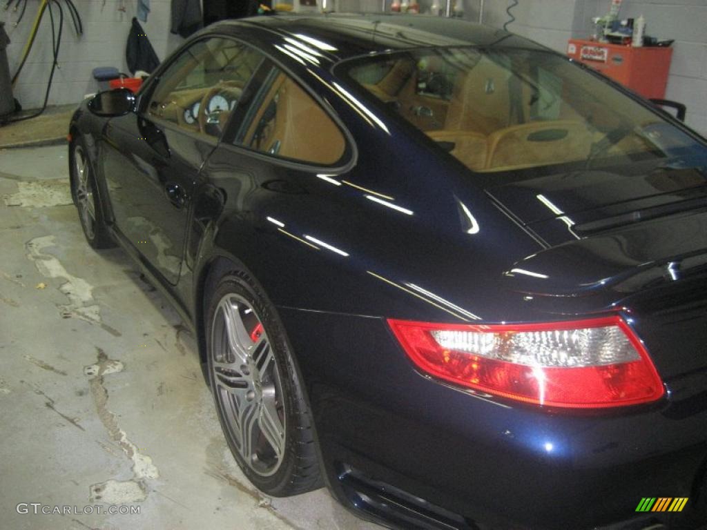 2008 911 Turbo Coupe - Midnight Blue Metallic / Natural Brown photo #7
