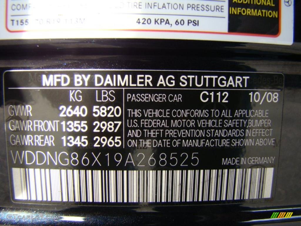 2009 S Color Code 112 for Majestic Black Metallic Photo #39051284