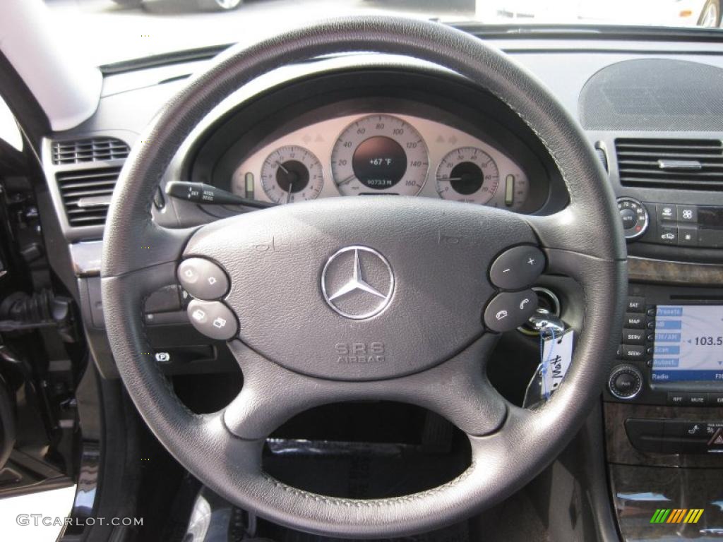 2007 Mercedes-Benz E 350 Sedan Black Steering Wheel Photo #39051540