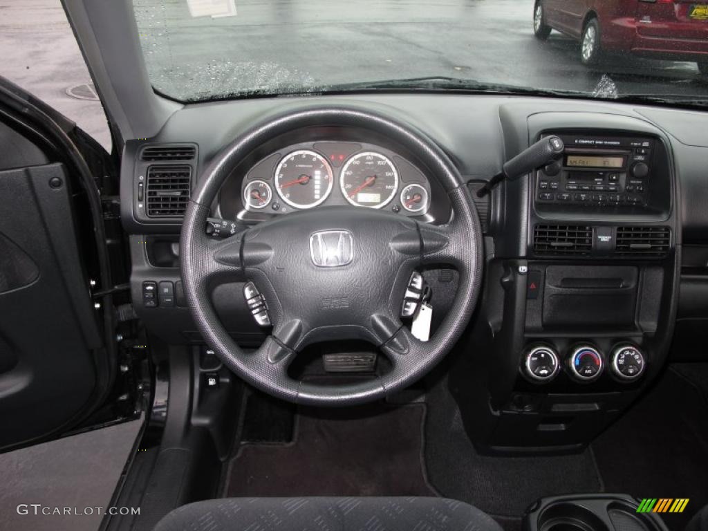 2006 Honda CR-V EX 4WD Black Steering Wheel Photo #39052200