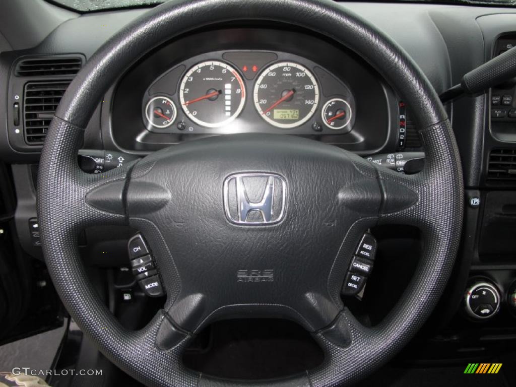 2006 Honda CR-V EX 4WD Black Steering Wheel Photo #39052236