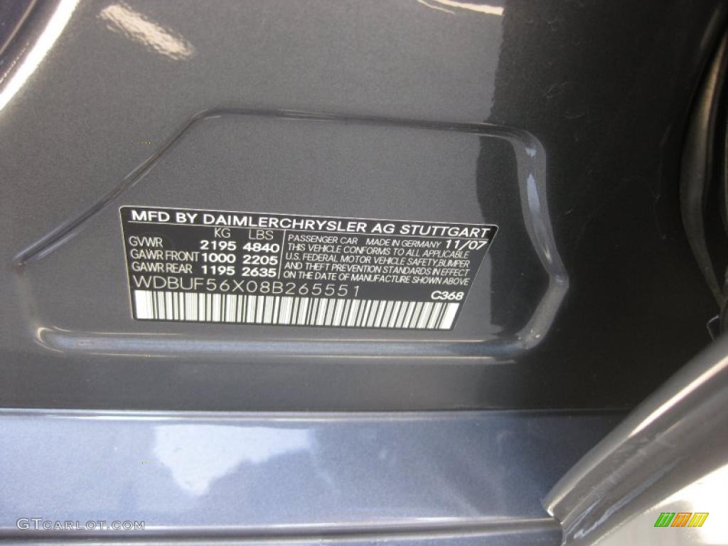 2008 E Color Code 368 for Flint Grey Metallic Photo #39053440