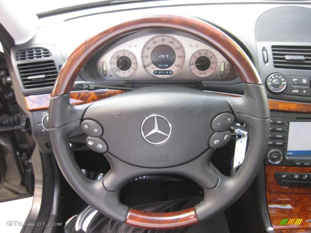 2008 Mercedes-Benz E 350 Sedan Black Steering Wheel Photo #39053704