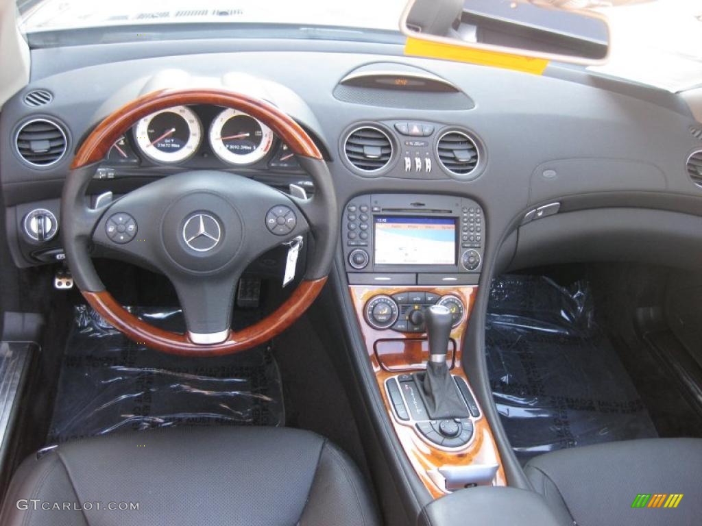 Black Interior 2009 Mercedes-Benz SL 550 Roadster Photo #39054152