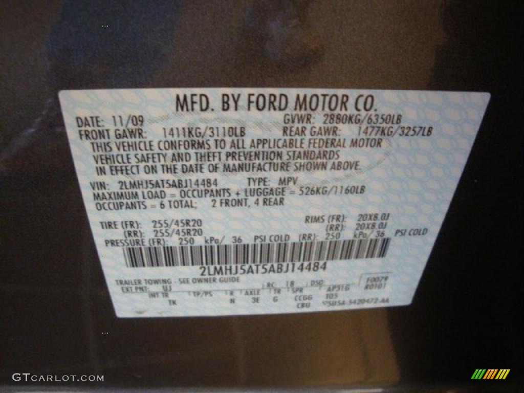 2010 MKT Color Code UJ for Sterling Grey Metallic Photo #39055044