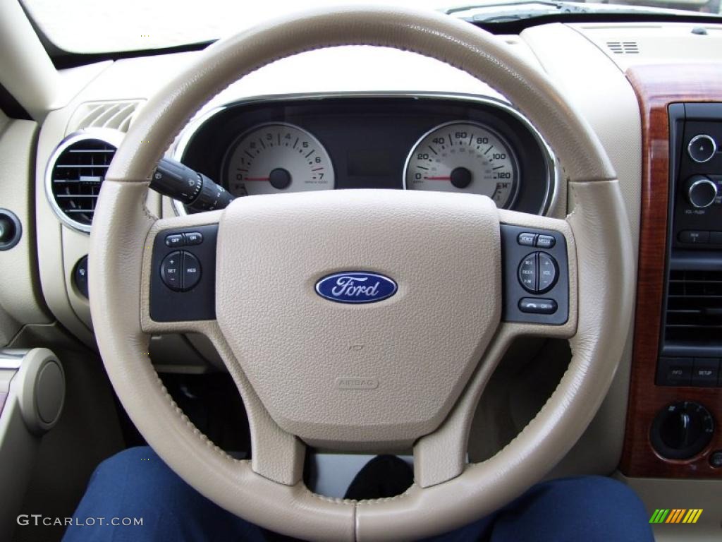 2008 Ford Explorer Eddie Bauer 4x4 Camel Steering Wheel Photo #39055216