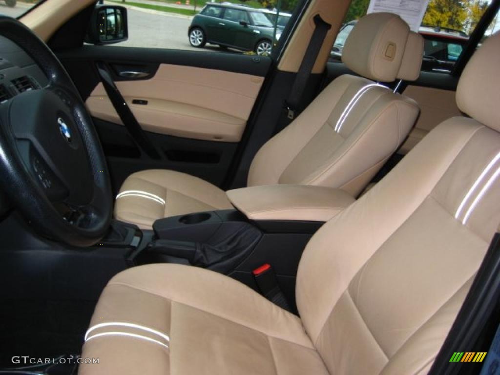 Sand Beige/Black Nevada Leather Interior 2008 BMW X3 3.0si Photo #39055676