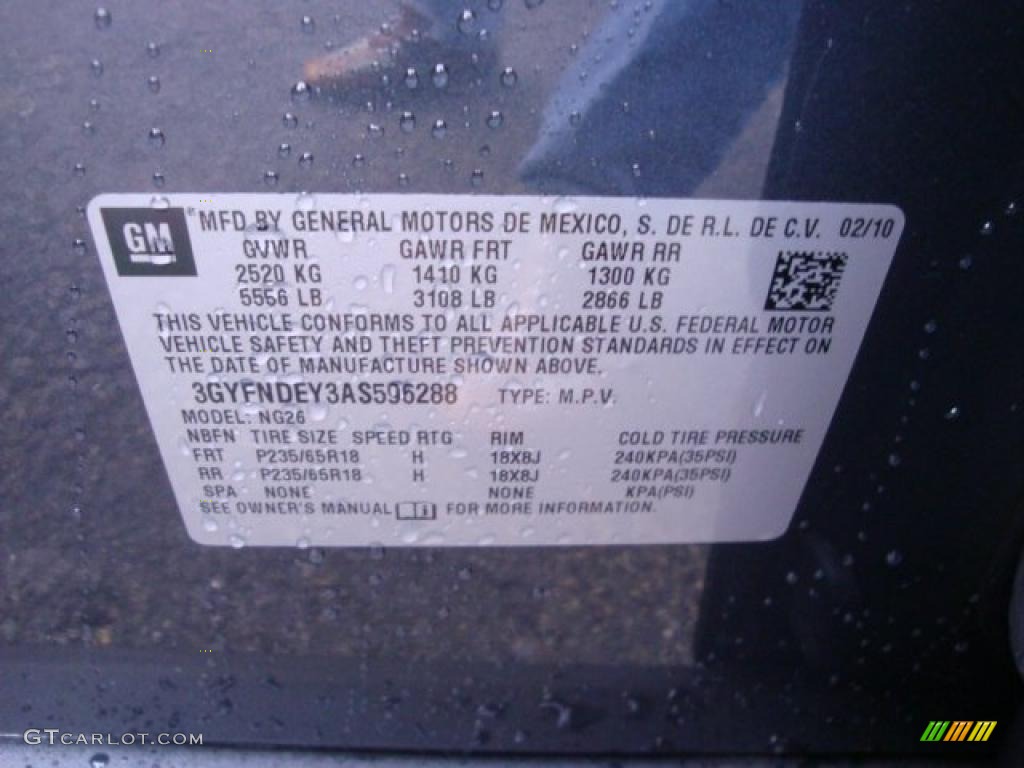 2010 Cadillac SRX 4 V6 AWD Info Tag Photo #39056944