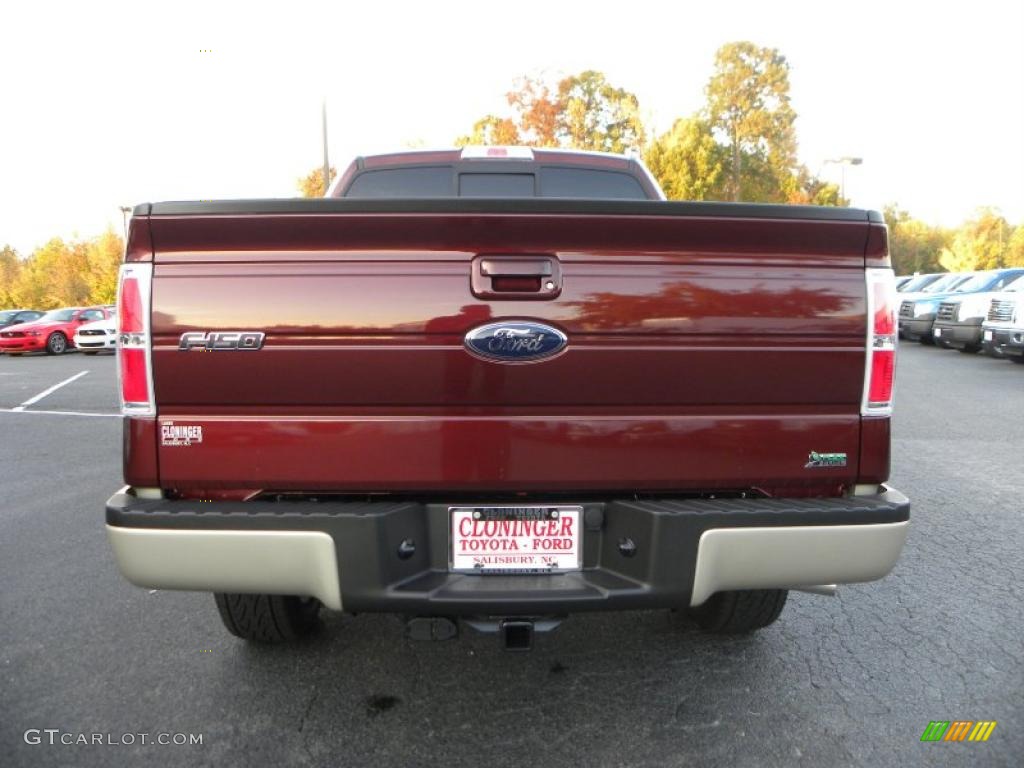 2010 F150 Lariat SuperCrew 4x4 - Royal Red Metallic / Tan photo #4