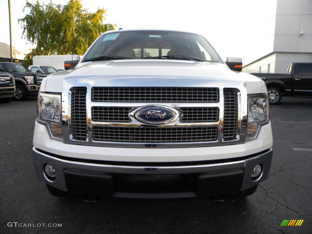 2010 F150 Lariat SuperCrew 4x4 - White Platinum Metallic Tri Coat / Tan photo #7