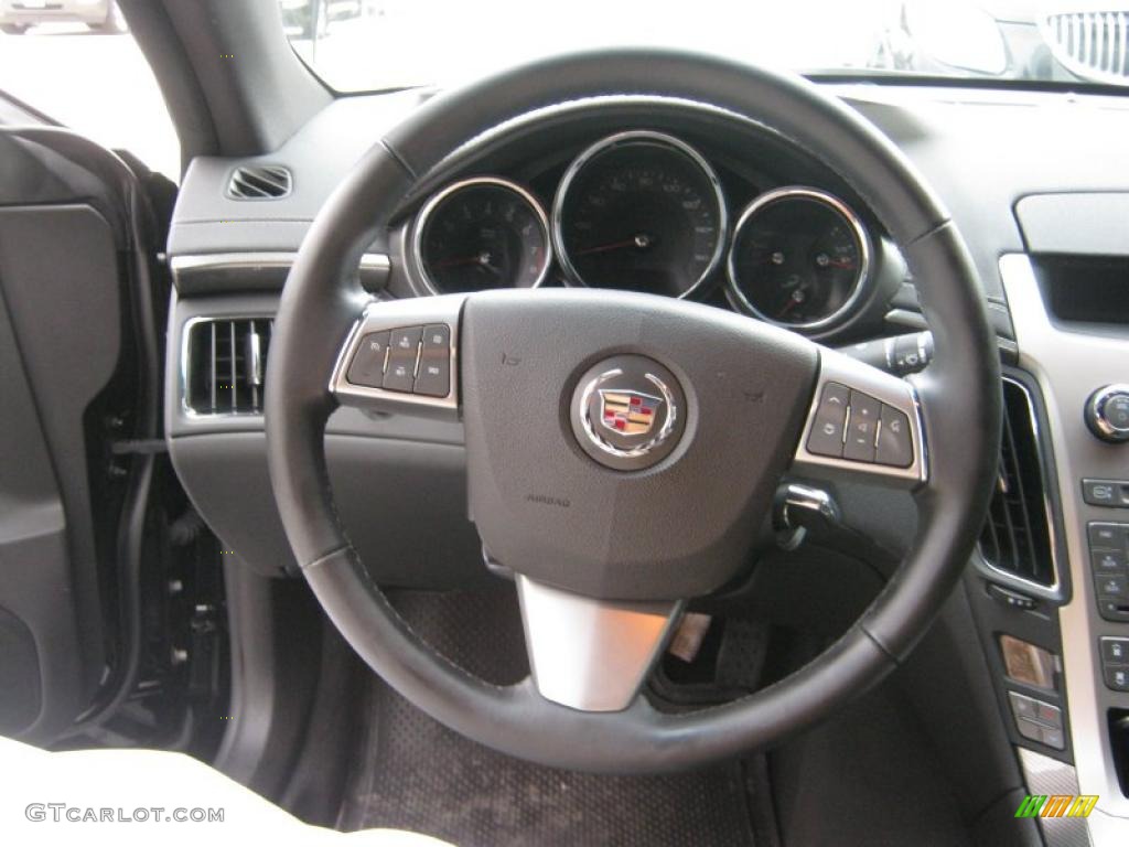 2011 Cadillac CTS Coupe Ebony Steering Wheel Photo #39062303