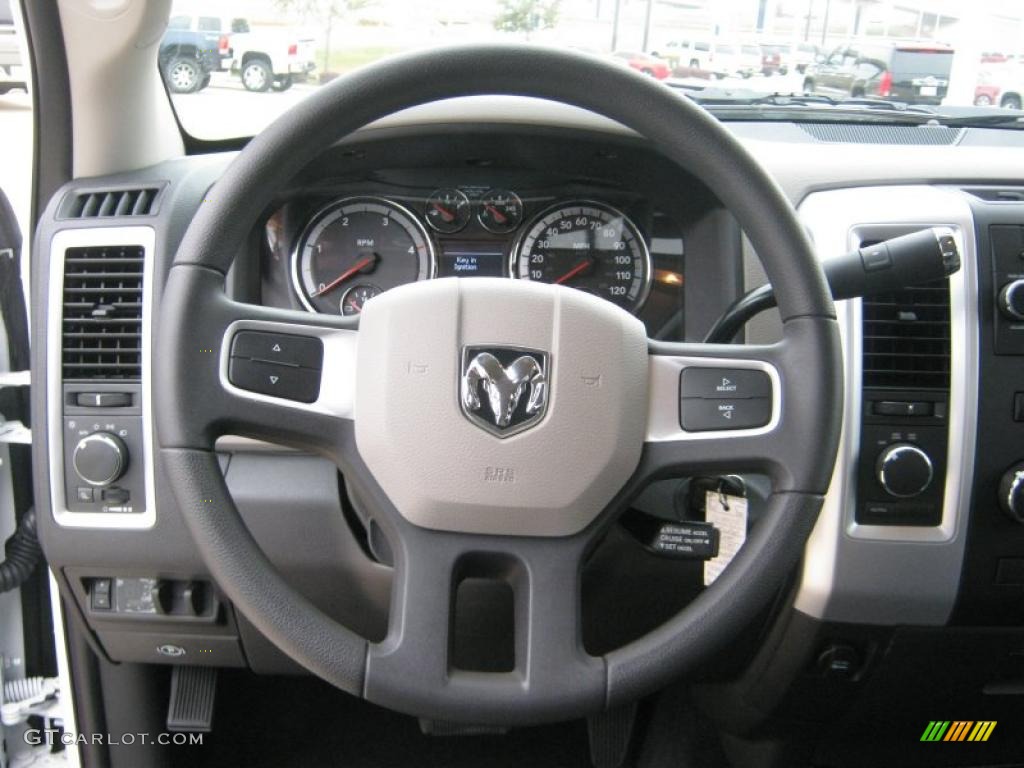 2010 Dodge Ram 3500 SLT Crew Cab 4x4 Dually Dark Slate/Medium Graystone Steering Wheel Photo #39063583
