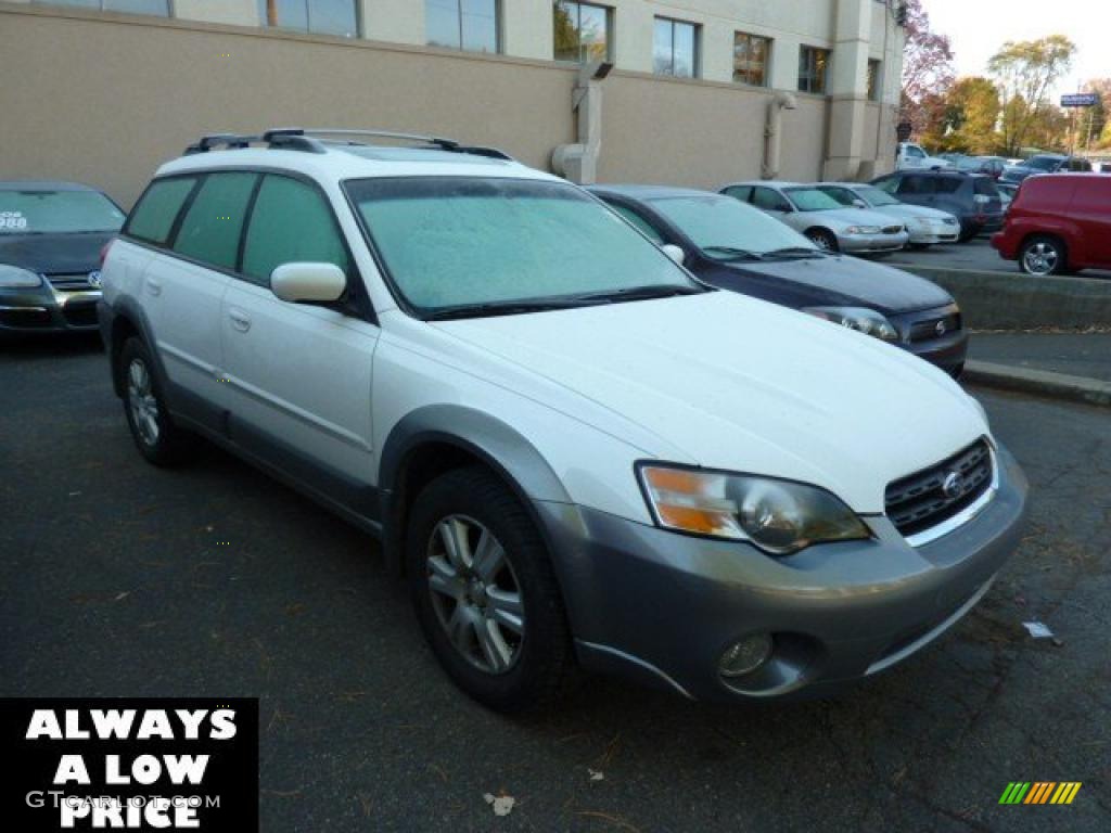 2005 Outback 2.5i Limited Wagon - Satin White Pearl / Taupe photo #1