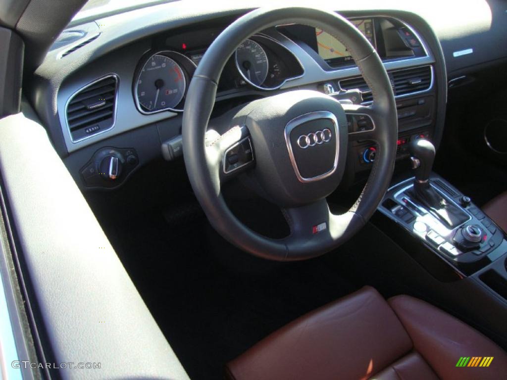2008 Audi S5 4.2 quattro Tuscan Brown Steering Wheel Photo #39066191