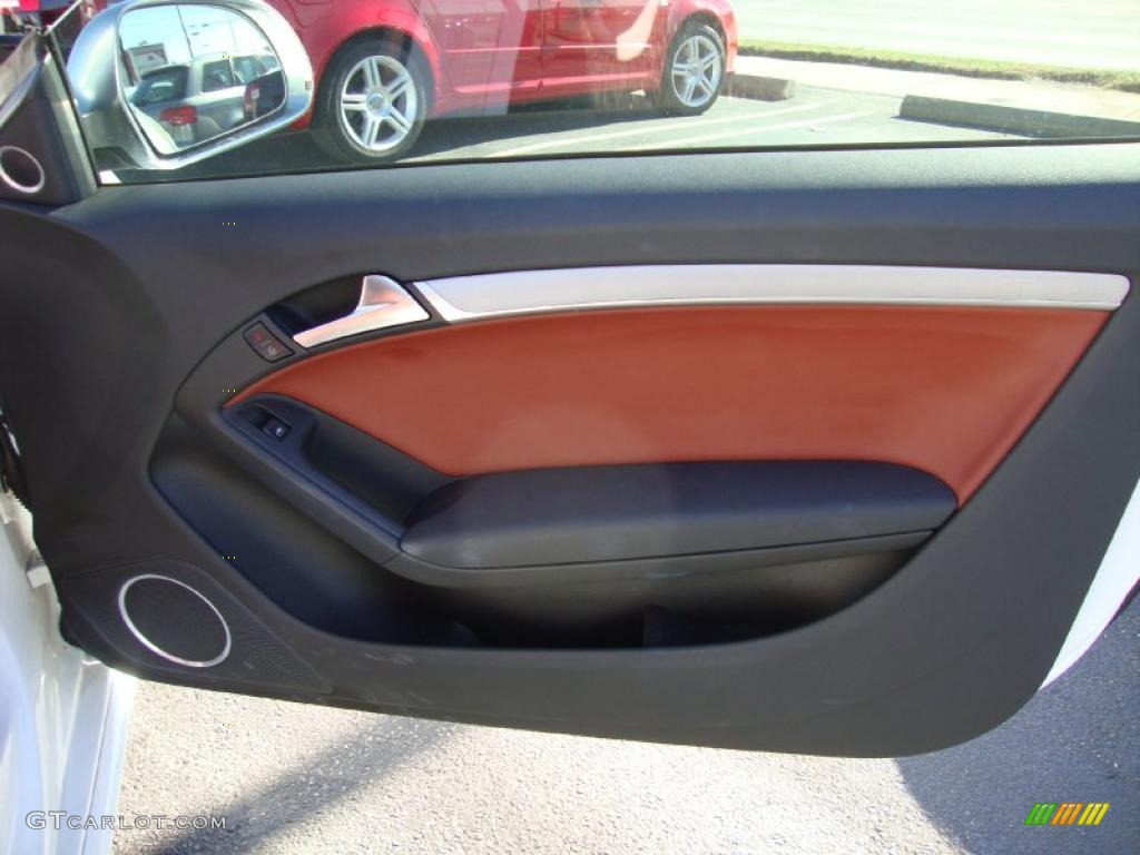 2008 Audi S5 4.2 quattro Tuscan Brown Door Panel Photo #39066335