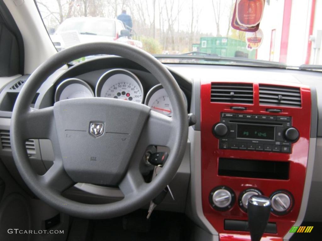 2007 Dodge Caliber SXT Pastel Slate Gray/Red Dashboard Photo #39066751