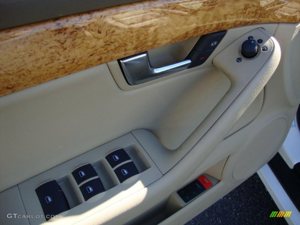 2008 Audi A4 3.2 quattro Cabriolet Beige Door Panel Photo #39066963