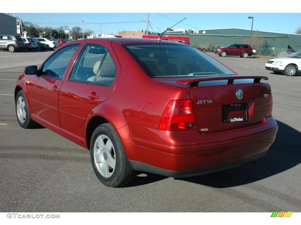 1999 Jetta GLX VR6 Sedan - Canyon Red Metallic / Beige photo #4