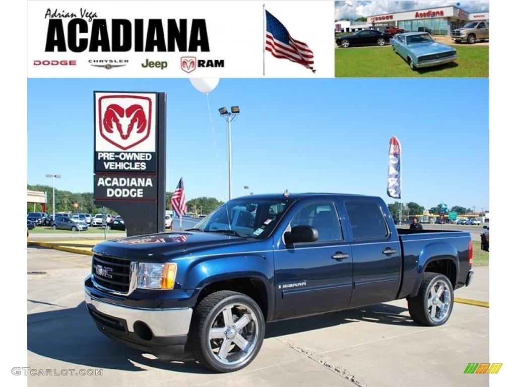 2008 Sierra 1500 Crew Cab - Midnight Blue Metallic / Dark Titanium photo #1