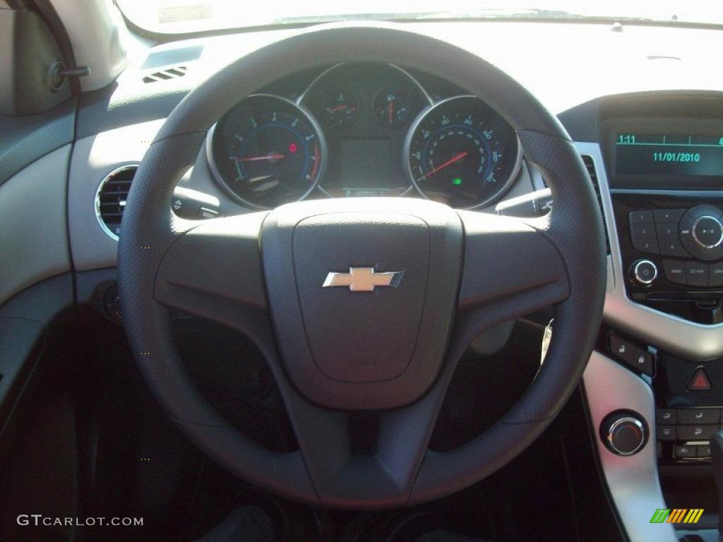 2011 Chevrolet Cruze LS Jet Black/Medium Titanium Steering Wheel Photo #39073371