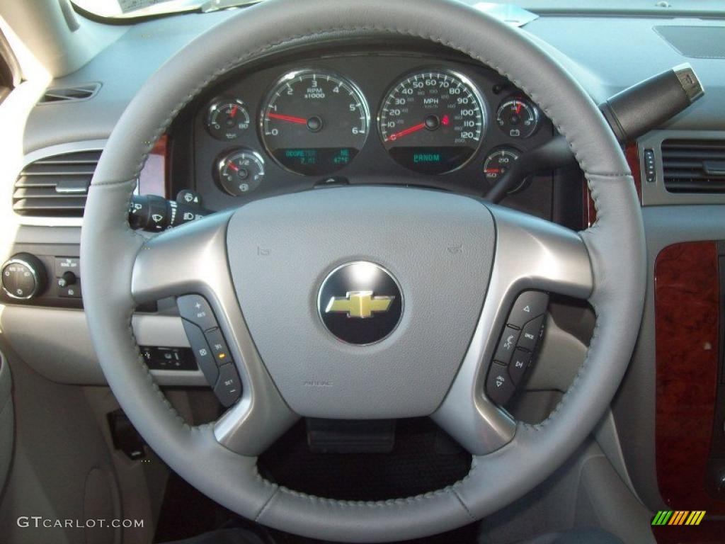 2011 Chevrolet Suburban LTZ 4x4 Light Titanium/Dark Titanium Steering Wheel Photo #39073739
