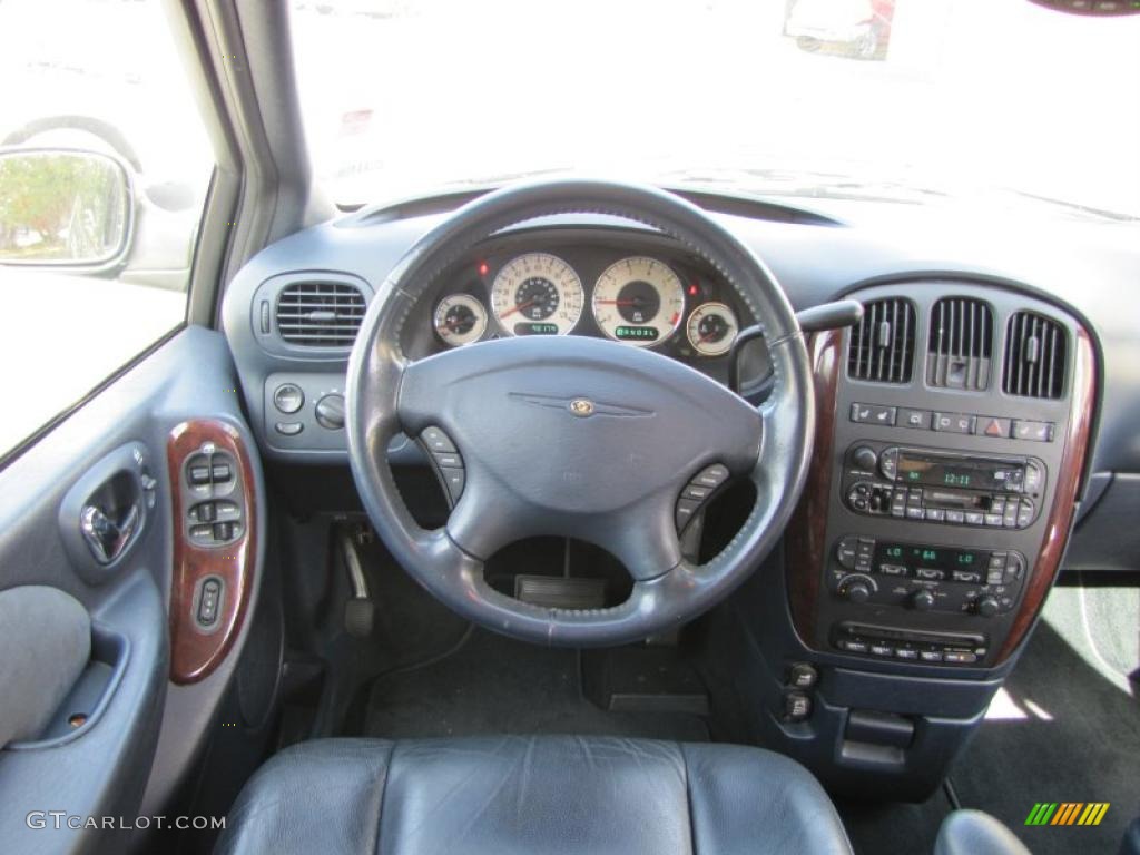 2002 Chrysler Town & Country Limited Navy Blue Dashboard Photo #39074091