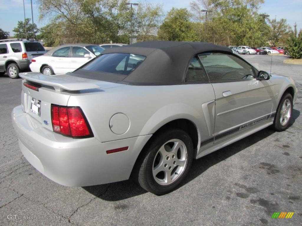 2002 Mustang V6 Convertible - Satin Silver Metallic / Medium Graphite photo #3