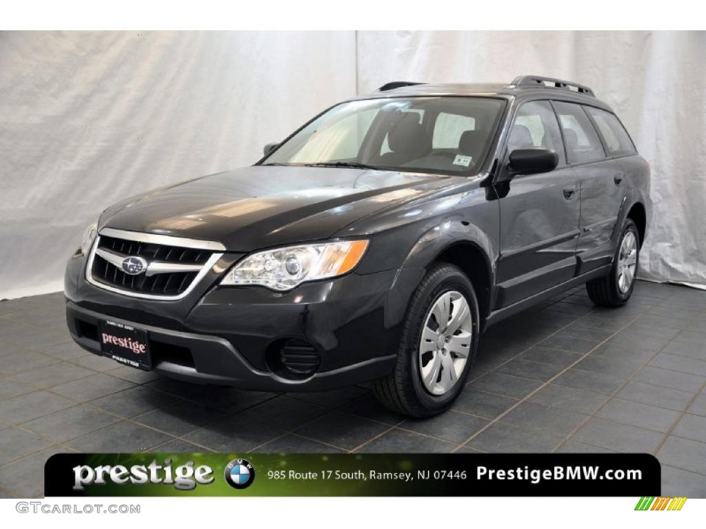 2008 Outback 2.5i Wagon - Obsidian Black Pearl / Off Black photo #1