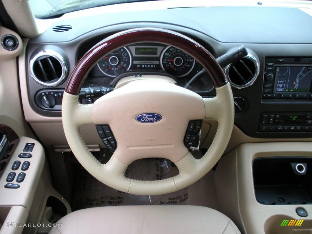 2006 Ford Expedition Limited 4x4 Medium Parchment Steering Wheel Photo #39078855