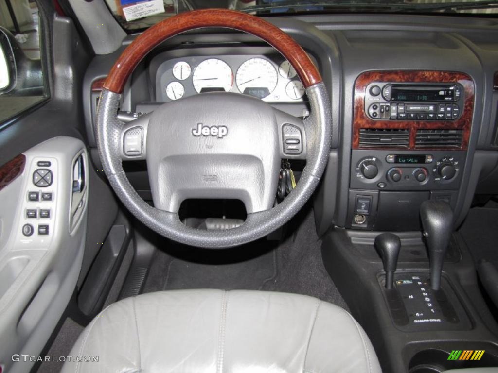 2002 Jeep Grand Cherokee Overland 4x4 Dark Slate Gray/Light Slate Gray Steering Wheel Photo #39080051