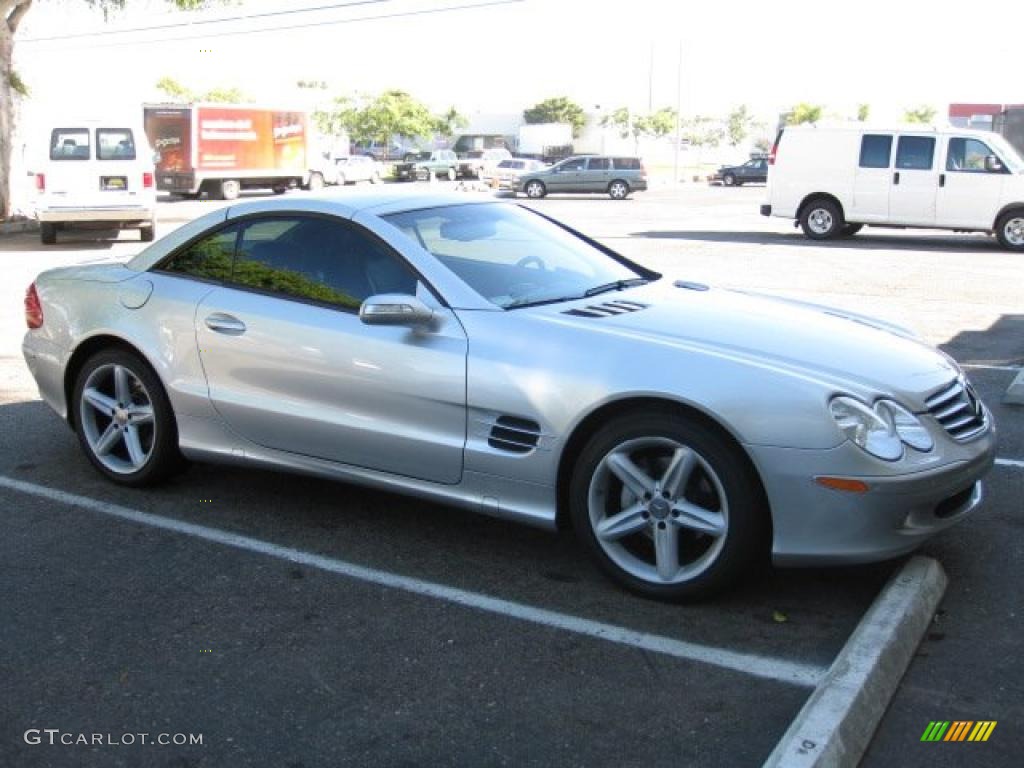 Brilliant Silver Metallic 2004 Mercedes-Benz SL 500 Roadster Exterior Photo #39081657