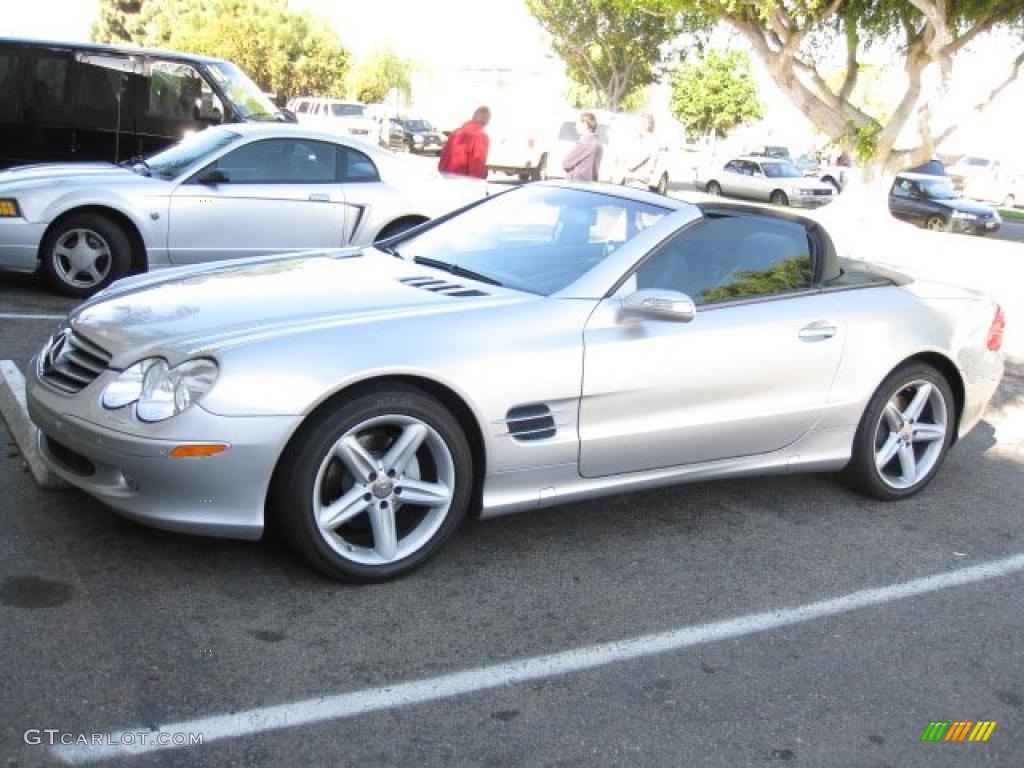 Brilliant Silver Metallic 2004 Mercedes-Benz SL 500 Roadster Exterior Photo #39081673