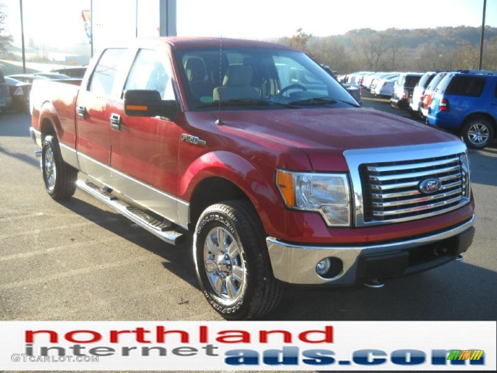 2010 F150 XLT SuperCrew 4x4 - Red Candy Metallic / Medium Stone photo #4