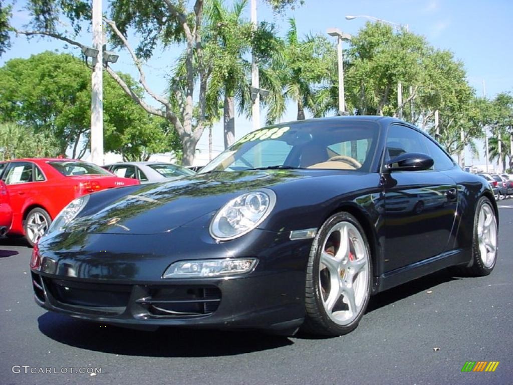 2008 911 Carrera S Coupe - Basalt Black Metallic / Sand Beige photo #12