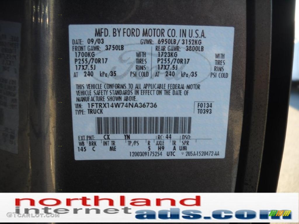 2004 F150 XLT SuperCab 4x4 - Dark Shadow Grey Metallic / Dark Flint photo #11