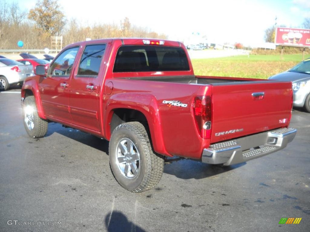 2011 Canyon SLE Crew Cab 4x4 - Merlot Jewel Red Metallic / Ebony photo #7