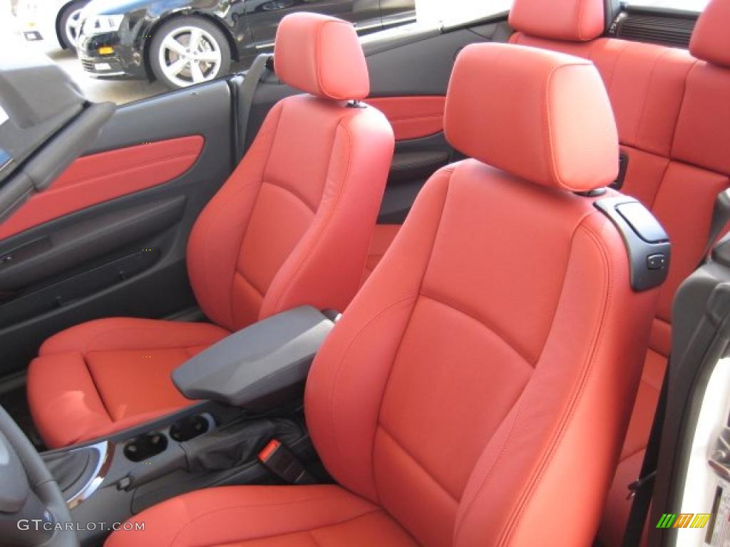 Coral Red Boston Leather Interior 2010 BMW 1 Series 128i Convertible Photo #39088690