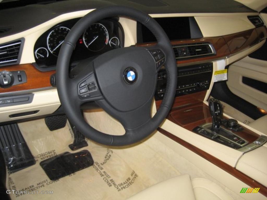 Champagne Full Merino Leather Interior 2011 BMW 7 Series 750Li Sedan Photo #39088994