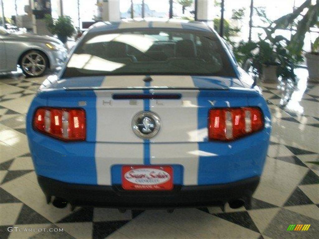 2010 Mustang Shelby GT500 Coupe - Grabber Blue / Charcoal Black/White photo #4