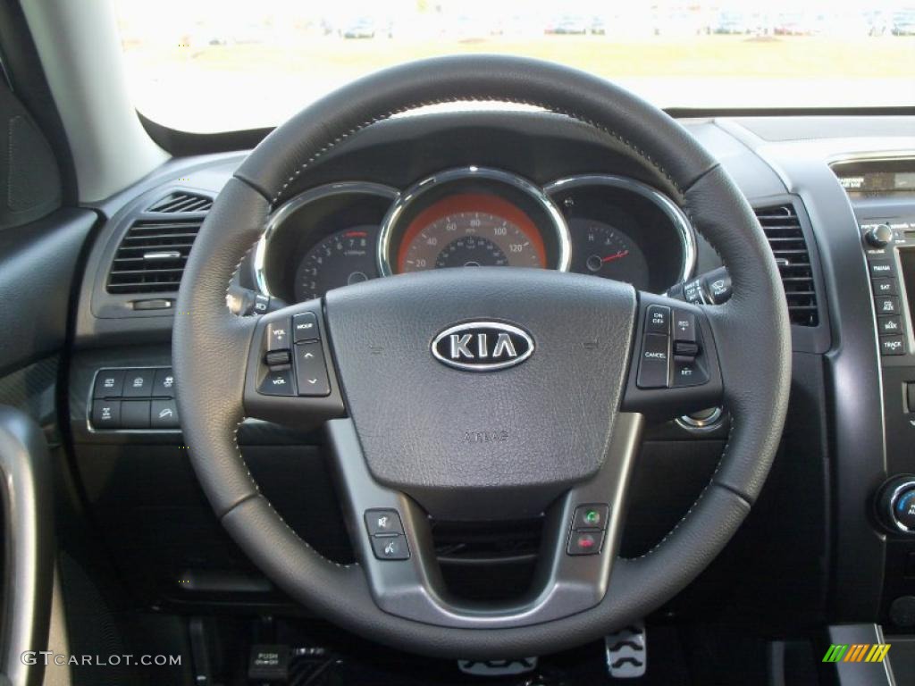2011 Kia Sorento SX V6 AWD Black Steering Wheel Photo #39097566