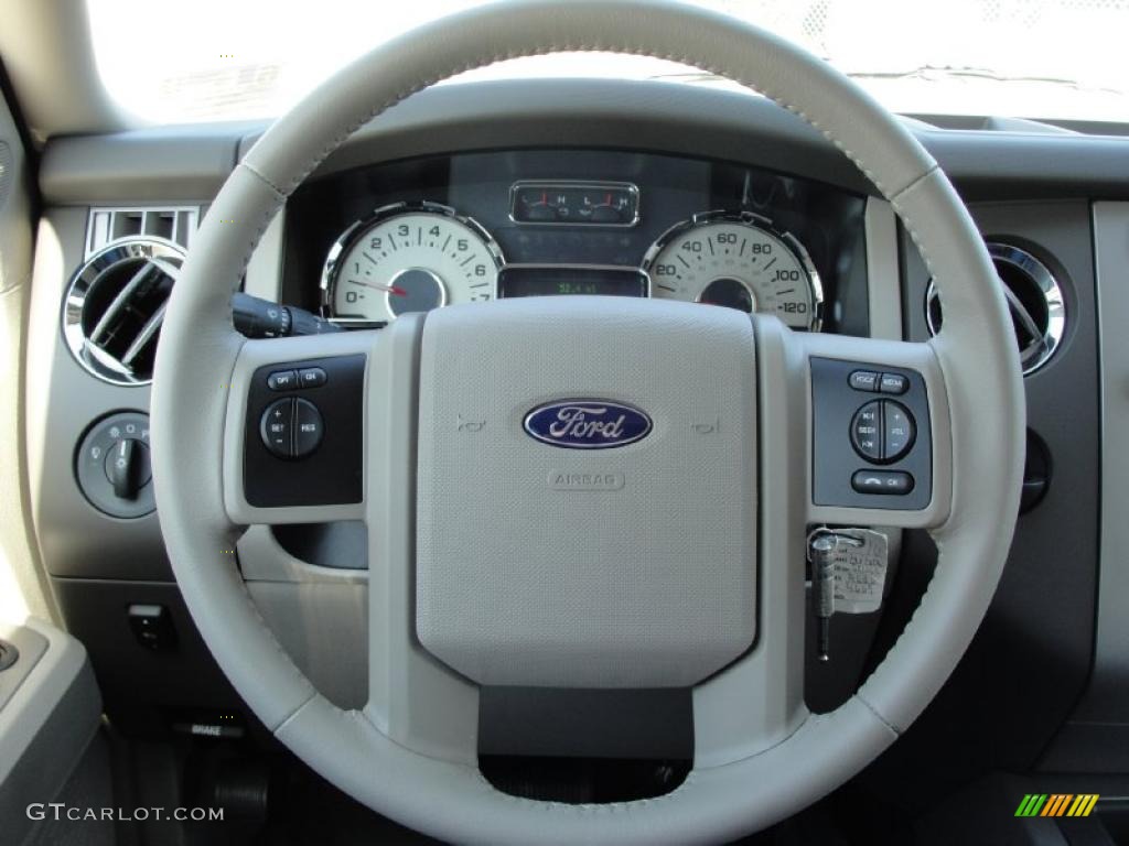 2010 Ford Expedition EL XLT Stone Steering Wheel Photo #39097886