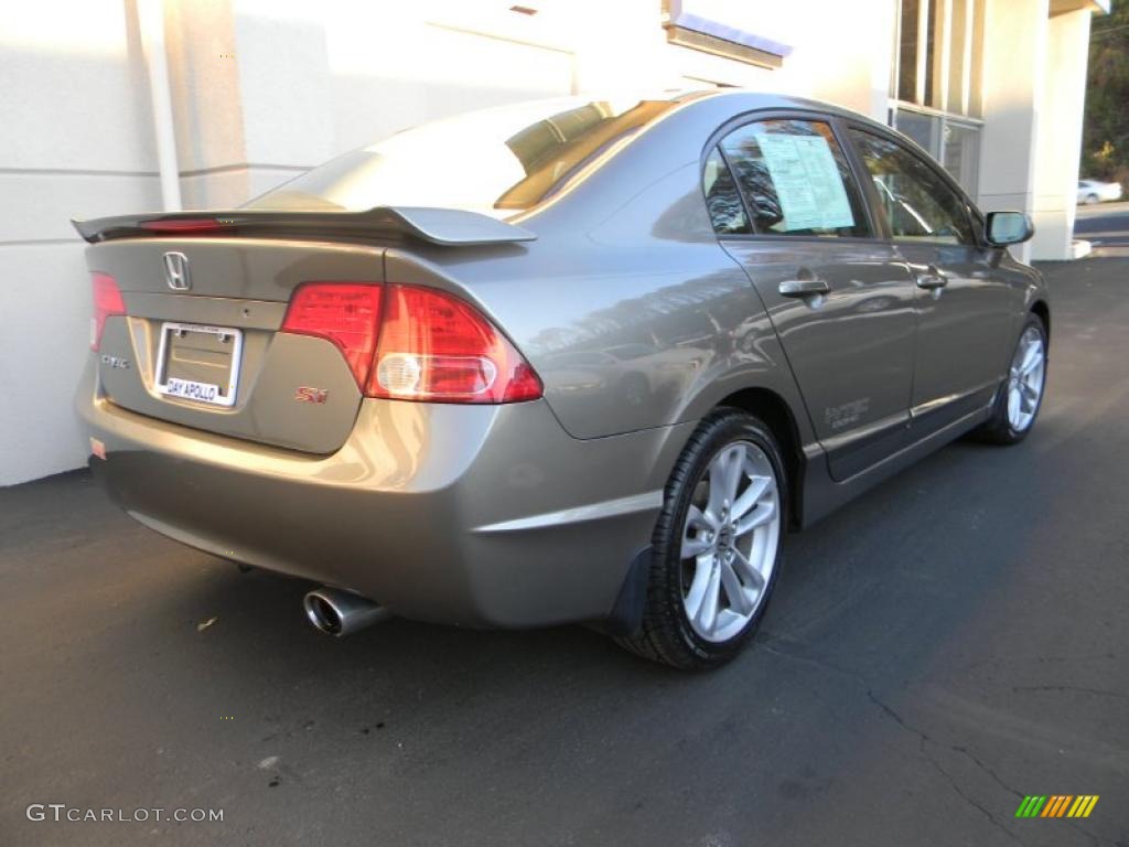 2007 Civic Si Sedan - Galaxy Gray Metallic / Black photo #3