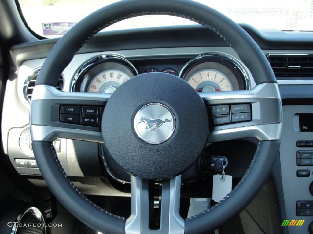 2011 Ford Mustang V6 Mustang Club of America Edition Coupe Charcoal Black Steering Wheel Photo #39100058
