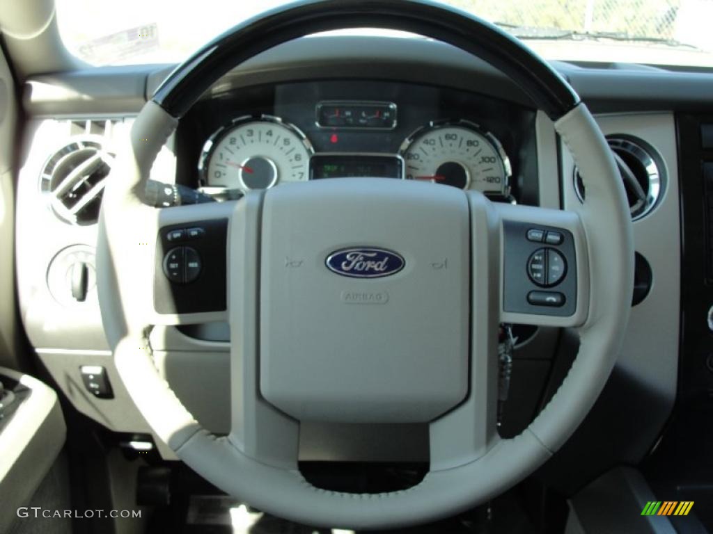 2011 Ford Expedition EL Limited Stone Steering Wheel Photo #39101130