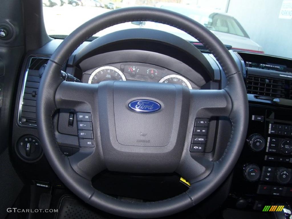 2011 Ford Escape Limited V6 4WD Charcoal Black Steering Wheel Photo #39101814
