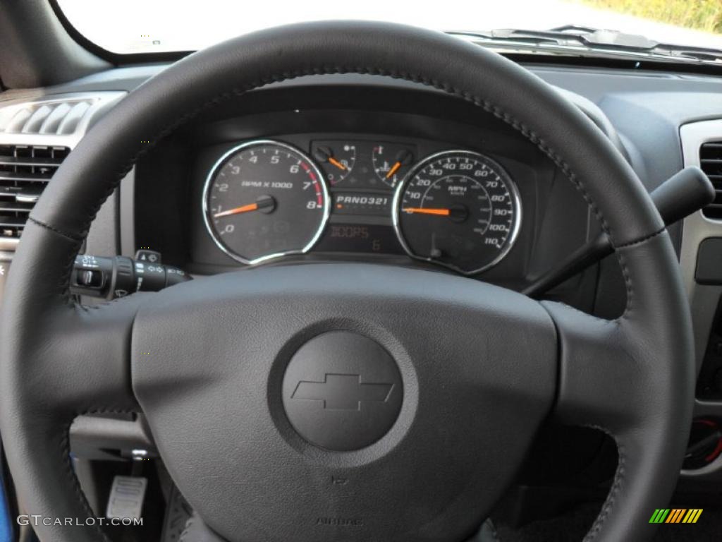 2011 Chevrolet Colorado LT Extended Cab Ebony Steering Wheel Photo #39103435